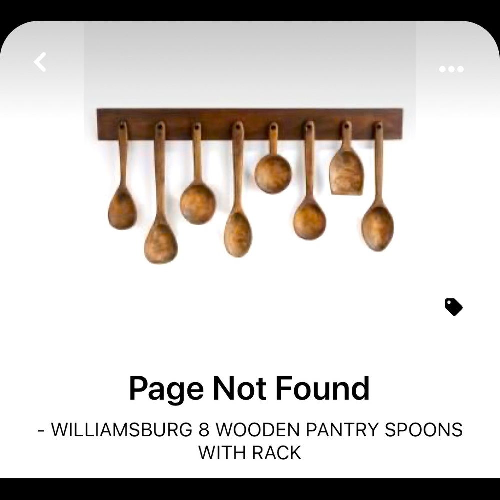 ISO Napa home and garden Williamsburg wooden spoon with rack